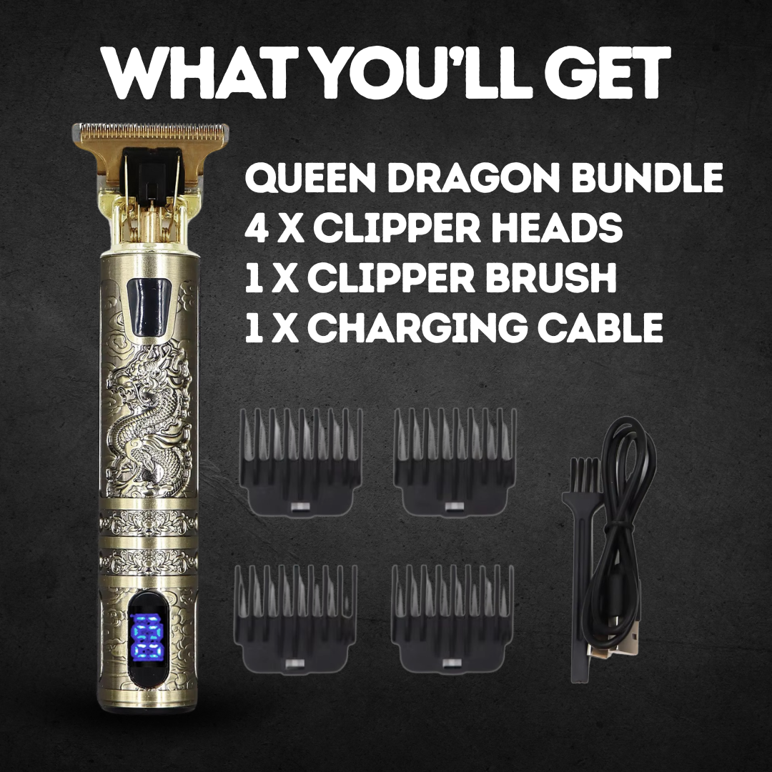 Intricate Dragon Design Cordless Electric Hair Shaver