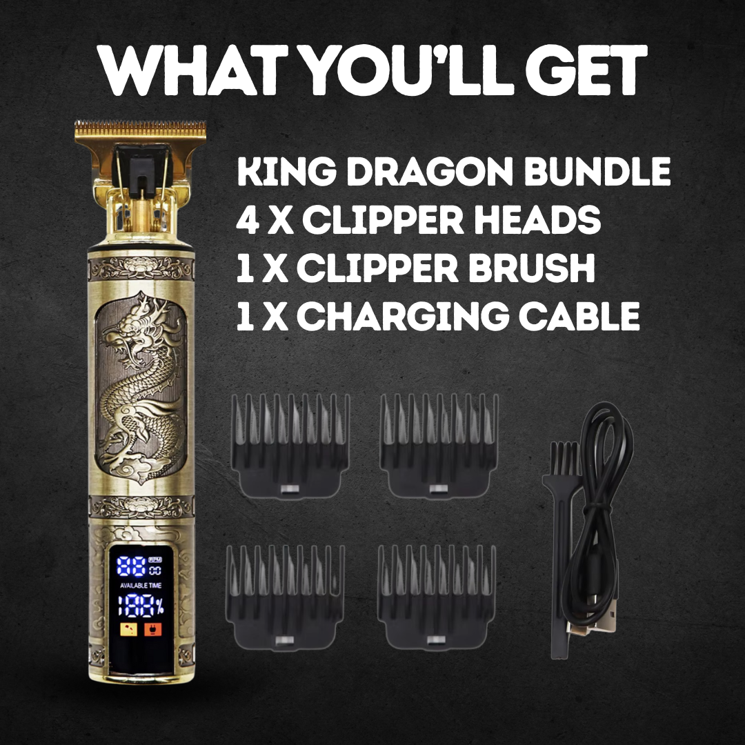 Intricate Dragon Design Cordless Electric Hair Shaver