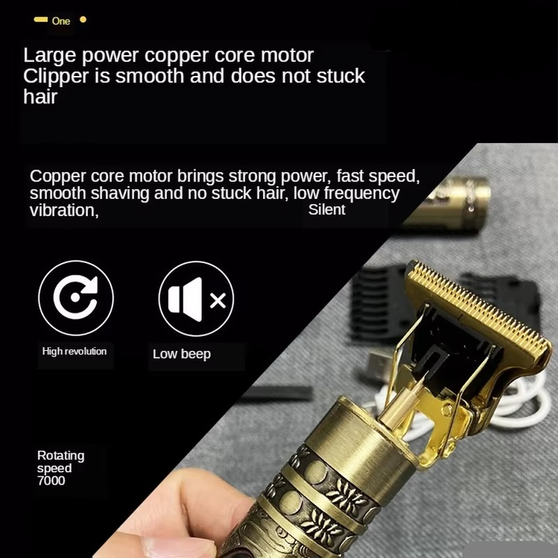 Intricate Dragon Design Cordless Electric Hair Shaver